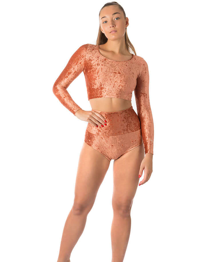 High waisted velvet pole shorts - Betty-7