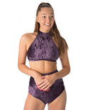 Velvet halter top sports bra - Lisette-0