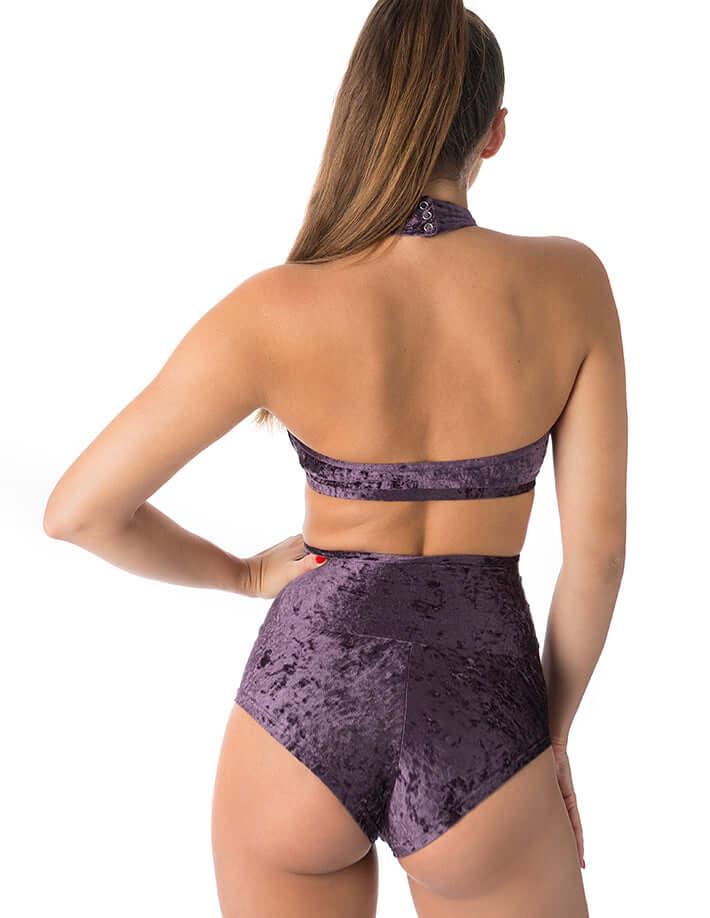 Velvet halter top sports bra - Lisette-1