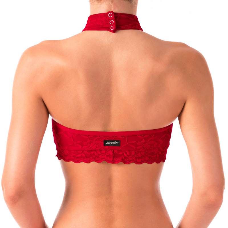 Halter neck sports bra with lace - Lisette-3