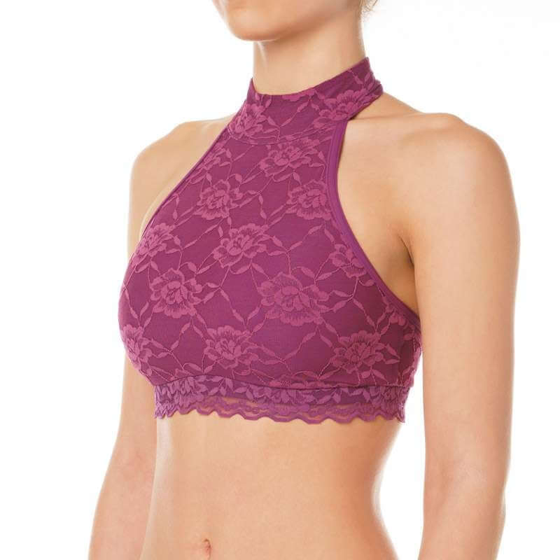 Halter neck sports bra with lace - Lisette-7