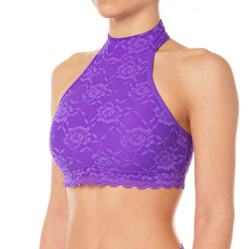 Halter neck sports bra with lace - Lisette-8