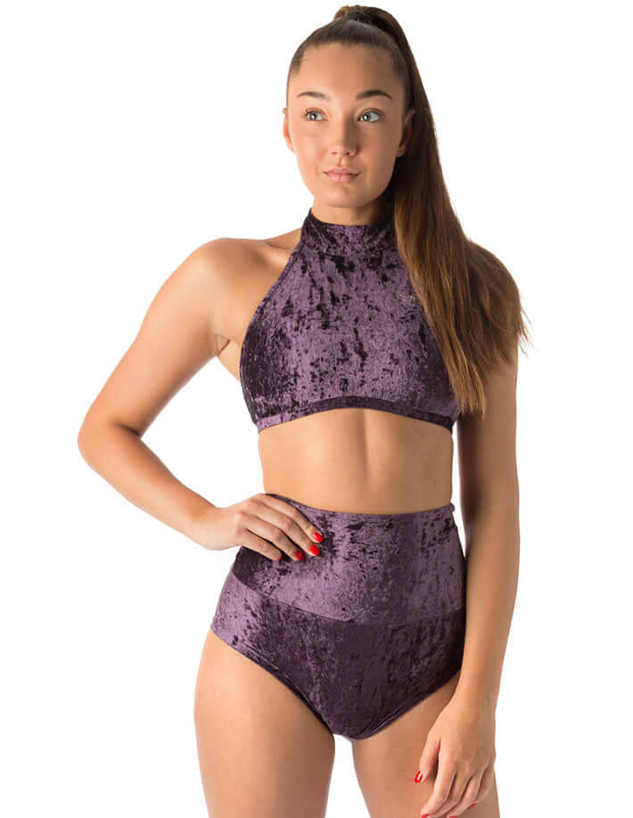 Velvet halter top sports bra - Lisette-2