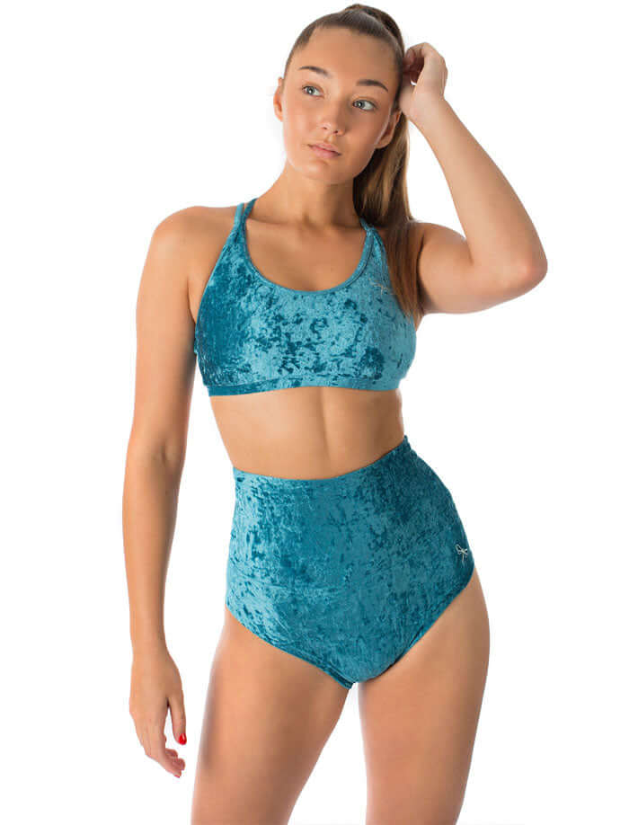 High waisted velvet pole shorts - Betty-5