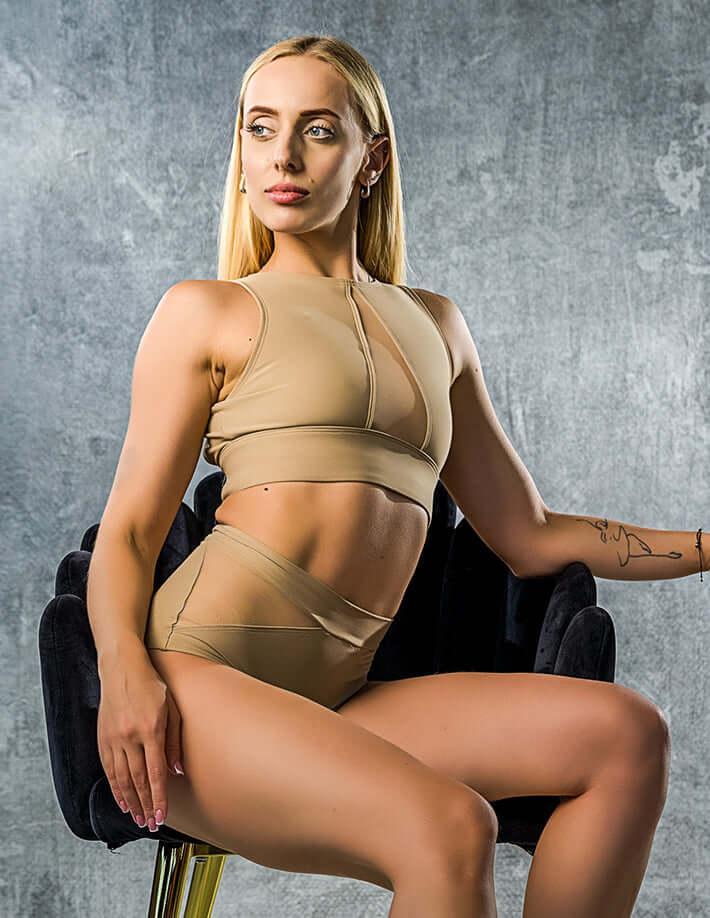 Mesh sports bra for pole dancing and yoga - Rachel-9