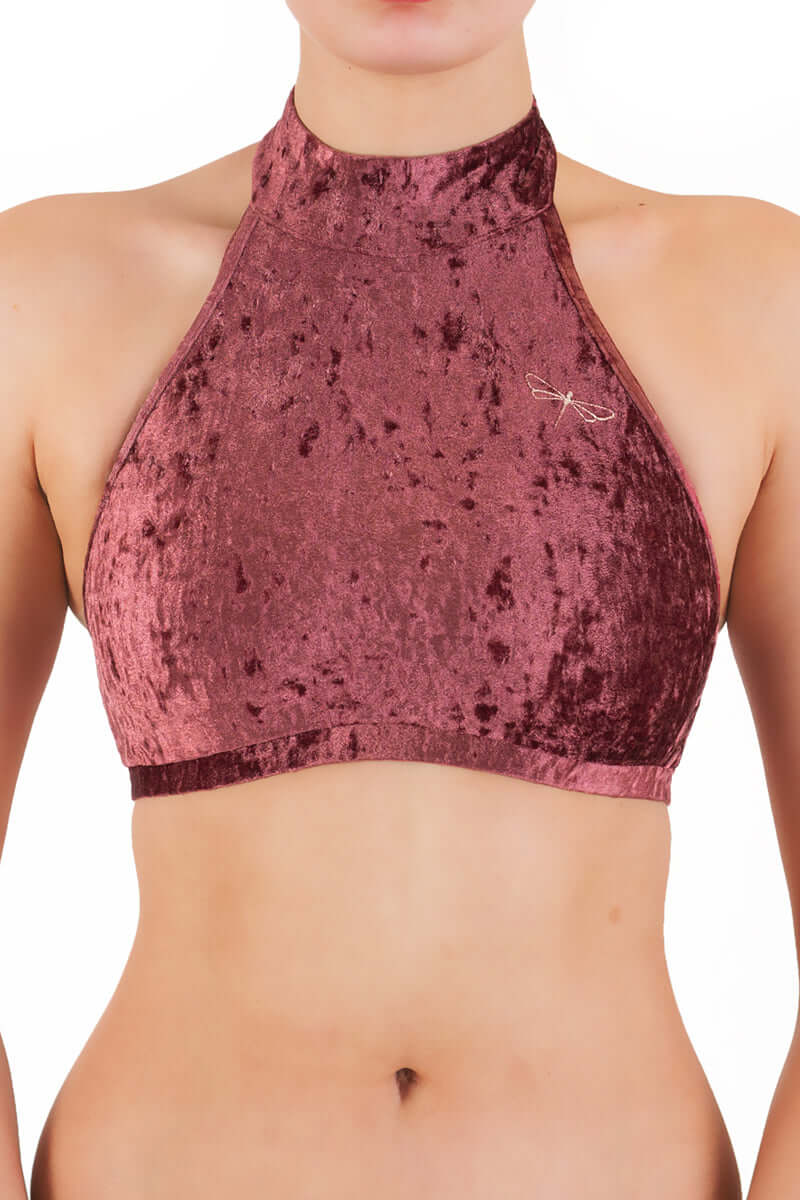 Velvet halter top sports bra - Lisette-8